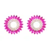 Dangle Earrings Chandelier Round Alloy Rhinestone Flower Large Women's Fashion Trend誇張されたバンケットスタッド卸売り