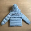 Men Parkas Trapstar Jackets Men Winter Hoodie Trspstar Detachable Hooded Down Jacket Ice Blue High Weight Puffer Strongest Version Super 610 185