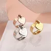 Wedding Rings Rose Gold Plating Girl Women Ring Stainless Steel Charm Finger Sweet Heart Trendy Female Jewelry Gift Multi-sizeWedding