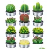 Velas 6 pcs 12 pcs plantas de succent artificial vela de cacto para festa de aniversário festa decoração de férias decoração de casa y200531 drop entregar dh1sn