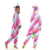 Pajamas Girls Pink Dinosaur Animal Pajamas Children Flannel Overall Jumpsuit Kids Unicorn Panda Onesies For 4 6 8 10 12 Years 231122