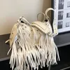 Avondtassen punkstijl dames tassen ontwerper luxe klinknagels handtassen tassel motorfiets tas dames pu lederen stijlvolle kruislichaam schoudertas 230422