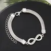 Bracelets de cheville 17km Mode Argent Couleur Zircon Bracelets Set pour Femmes Filles Luxe Chaînes de pied réglables Bijoux 2023 Cadeau de fête