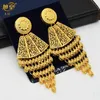 Stud Xuhuang Nigérian Boucles d'oreilles de mariage de mariée avec des glands de forme carrée Africain Dubaï plaqué longues boucles d'oreilles fête pendentif bijoux cadeau 231123