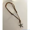 Pendant Necklaces Adjustable Leather Rope Star Necklace For Women Fashion Vintage Ethnic Style Boho Harajuku Jewelry Accessories