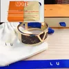 Designer Brand Hollow out Leather Bangle Luxury Style Jewelry Christmas Boutique Gift Bangle Classic Design monogram BangleWedding Party Women Jewelry With Box