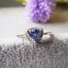 Naturalny pierścionek Tanzanite dla kobiety 5 mm naturalny tanzanit srebrny pierścionek Vintage Tanzanite Wedding Pierścień Naturalny tanzanit biżuteria