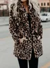 Womens Fur Faux Autumn Leopard Pattern Artificial Coat Long Winter Warm Jacket 231122