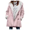 Womens Wool Blends Casual Plush Jackets Coat Loose Plus Size Linen Blus Sweatshirts Retro Buckle Autumn and Winter Warm Coats 231123