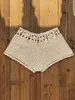 Mulheres Swimwear Mulheres S Swim Shorts Crochet Recorte Banheira Bottoms Drawstring Beach Board Troncos de Verão