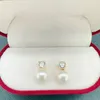 Pendientes de tuerca Perla natural de agua dulce con pendiente de estilo princesa Moda llena de oro de 14 k para mujer Joyería de boda