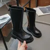 Boots Girl's Long Siyah Pu Deri Platform Peluş Moda Çocuklar Kış Boot Fermuar Diz-Başlıca Yakışıklı Şık Çocuk Ayakkabıları 26-36