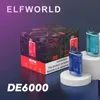 Оригинальный экспортный одноразовый вейп ELF WORLD DC 6000 затяжек ELF world 13 мл, сетчатая катушка, устройство с перезаряжаемой батареей емкостью 550 мАч, порт для зарядки типа C