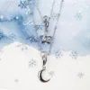 Cadenas Charm Necklace Moon Star 2023 Joyería de moda 925 Sterling Silver Bijoux Trendy Romantic Gift Link Chain para mujeres niñas