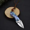 Factory Price A1902 Folding Knife Damascus Steel Blade Abalone shell/Stainless Steel Handle EDC Pocket Folder Knives Best Gift For Children