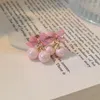 Висячие серьги Супер сладкий розовый бант S925 Серебряная игла для девочек Сердце Конфеты из бисера Летняя свежесть