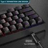 K620 Mini Gaming Mechanical Keyboard 61 Keys RGB swap TypeC Wired PBT Keycaps 60 Ergonomics Keyboards 231221