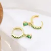 Boucles d'oreilles créoles 2 pièces de luxe en or pour les femmes zircone cuivre oreille bijoux femme réglage résultats bijoux faisant des fournitures