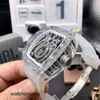 Richa Watch Millers mechanische horloges Crystal heren automatische kast tape legering skelet holle GMT klok vrijetijdsbesteding luxe horloges