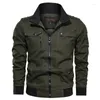 Herrjackor Militärjacka 2023 Spring Autumn Cotton Windbreaker Pilot Coat Casual Bomber Cargo Flight Male Clothing