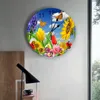 Настенные часы цветочные куст подсолнечники лаванда часы домашний декор безмолвного современного дизайна гостиная цифровая