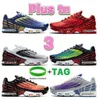 Top quality TN Plus 3 Running Shoes Black Iridescent white track red Michigan Neon Blood ge Tiger men designer sneakers women trainers