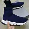 Men Speed ​​Sock Sneakers Graffiti Knit Mid Women Women Leves Midwop Top Top Shop-On Shoes Casual Runner com Box