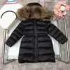 New girls coat long down baby jacket Size 2-14 Elastic waist design boys Outwear winter kids designer clothes Nov25