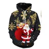 Herenhoodies Grafisch Kerstman Vrolijk Kerstfeest Casual Vintage D Print Hoodie Pullover Sport Outdoor Vakantie Uitgaan