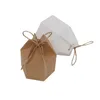 Geschenkwikkeling 2050pcs Kraft Paper -pakket Kartonnen Candy Box Lantern Hexagon Gunst en verjaardag Wedding Kerstfeest Decoratie 230422