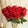 Decorative Flowers Decoration Wedding Artificial Peony Bouquet Silk Flannel Rose Flower For Home Table