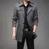 Herr ull blandar våren Autumn Long Trench Men mode Business Casual Windbreaker Coat Mens Solid Single Breasted Trench Ytterkläder plus storlek 8xl 231123