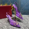 Metall Buckle Sandals Womens Shoes With Stiletto Heels Summer New Sexy PVC Hzigh Sense Transparent Party Pendder Single Shoes 8cm Storlekar 35-43 +Box