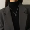 Chaines 925 Colliers de chaîne de collation pendentif en bloc géométrique argent pour femmes de la mode