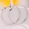 Hoop Earrings Large Gold For Women Girls 14K Real Plated Stainless Steel Silver Rounded Tube Big 40mm