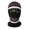 Bonnet Skull Caps Corée Hiver Couleur Assortie Balaclava Chapeau Femmes Chaud Oreille Protection Cou Intégré Hommes Tricoté Crâne Bonnet Cap 231122