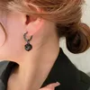 Hoop oorbellen Lovelink Shiny Black Geometric Zirkon voor vrouwen Koreaanse stijl Retro Crystal Earring Girls Party Sieraden