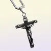 Unisex Men039s Edelstahl Anhänger Halskette Christian Crucifix Jesus Patron Saint mit Rolo Chain3298496