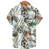 Мужские повседневные рубашки гавайские короткие рукава бразильские футбольные печатные 3D Plus Size Summer Beach Designer Street Shirt 2 Pcs One Lot