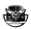 Wall Clocks Locomotive Laser Cut Longplay Clock Train Track Moving Gramophone Record Art-Wall Decor For Stations