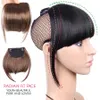 Bangs Natural Straight Synthetic Blunt Bangs High Temperature Fiber Brown Women Clip-In Full Bangs With Fringe Of Hair 6 Inch Leeons 231123