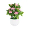 Fleurs décoratives bonsaï artificiels entretien facile réaliste pas d'arrosage Non flétri 12 fausse Rose plante en pot fournitures pour la maison