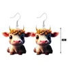 Dangle Oorbellen 1 paar Highland Cattle Hook Koe Pet Animal Shape Sieraden Mode Accessoires Dames Meisjes