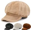 Cappello da donna con lingua d'anatra in peluche dolce stagione autunnale e invernale Cappello da studente caldo e antivento Cappello ottagonale semplice e versatile DF325