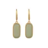 Stud Earrings Vintage Simple Design Green Imitation Jade For Women Piercing Ear Jewelry Chinese Female Hanging Earring Lovely Gift