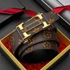 55% Designer Men's H Button Pattern Old Flower Male Automatic Buckle Business Trend Middle and Youth Belt New Style