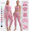 5-delige dames vitale naadloze yogakledingset workout sportkleding gymkleding shorts crop top met lange mouwen hoge taille leggings Fitne4522303