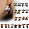 Dangle Oorbellen 1 paar Highland Cattle Hook Koe Pet Animal Shape Sieraden Mode Accessoires Dames Meisjes