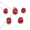 Colares pendentes de coral natural Red Red Irregular Charme requintado para jóias Fazendo acessórios de bracelete de colar simples DIY