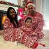 Bijpassende familie-outfits Kerstpyjama Set Kerst Elanden Rode print Volwassen Vader Vader Moeder Kinderen Nachtkleding Baby Jongens Meisjeskleding 231122